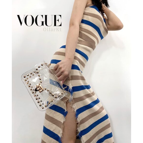 Clear Crossbody Bag Women Small Stadium Approved Waterproof PVC Elegant - Picture 4 of 6